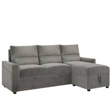 clihome pull out sofa bed modern gray