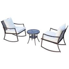 3 piece white bistro patio dining set