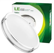 Le Led Flush Mount Ceiling Lights 16 Inch Brushed Nickel Ceiling Light Fixture Dimmable 26w 2x100w Equivalent 2200lm Ceiling Lamp For Kitchen
