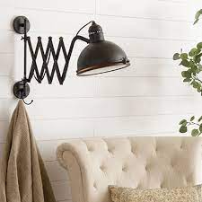 Aged Iron Accordion Wall Lamp Antique