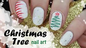 christmas tree nail art simple