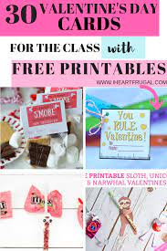 It's a fast, easy way to make sure no one is left out at the valentine's day class party at school. 30 Valentine S Day Cards With Free Printables For The Class I Heart Frugal