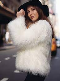 White Fluffy Jacket Women S Faux Fur