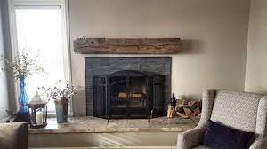 Reclaimed Wood Fireplace Mantel Above