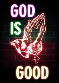 Wall Art Print | God Is Good-Religion Neon Quote | Abposters.com
