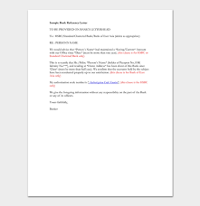 Bank Reference Letter Template Format Samples