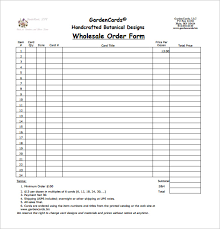Sample Order Form Template Excel Jasi Info
