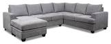 2-Piece Chenille Left-Facing Sectional - Grey Riddell