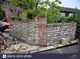 brick pillars garden wall