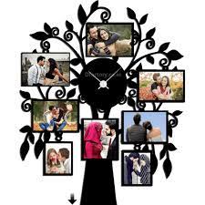 Wall Clock With Photo Collage Tree