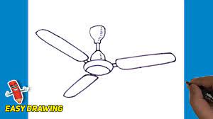 how to draw ceiling fan easy and step