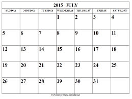 July 2015 Free Printable Monthly Calendar Template 2015 Best Of Free