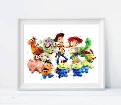 Toy Story Watercolor Woody Jessie Buzz
