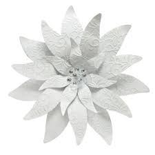 Winter Frost White Metal Poinsettia