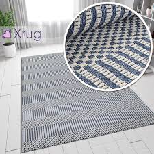 xrugs cotton rug braided navy blue