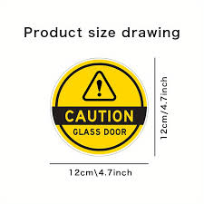 Glass Door Window Sticker Caution