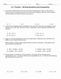 1 5 Practice Writing Equations And