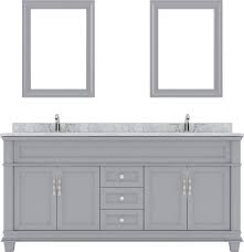 Gray Double Sink Bathroom Vanity