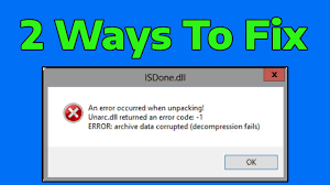 how to fix isdone dll an error occurred