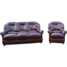Burgundy Leather Sofa Suite