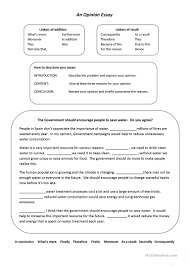 how to write an opinion essay worksheet esl printable full screen