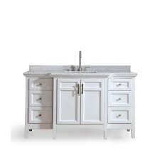 21 posts related to 60 inch bathroom vanity single sink lowes. Ari Kitchen And Bath Luz 60 In Single Bath Vanity In White With Marble Vanity Top In Carrara White With White Basin Akb Luz 60 Wht The Home Depot