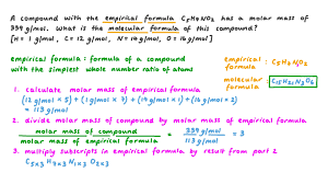 determining a molecular formula from an