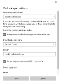 account settings in mail in windows 10