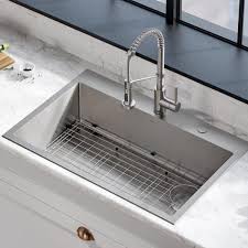Don't forget to download this home depot kitchen cabinets installation for your home improvement reference, and view full page gallery as well. Kraus Loften All In One Dual Mount Drop In Stainless Steel 33 In 2 Hole Single Bowl Kitchen Sink With Pull Down Faucet Kch 1000 The Home Depot