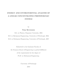 Energy And Environmental Analysis Of A Linear Concentrating