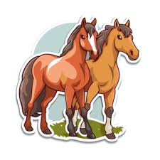 two horses clipart images free