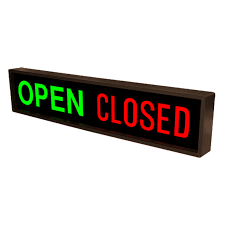 open closed led sign backlit 7 x