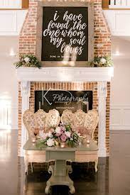 wedding reception fireplace decorations