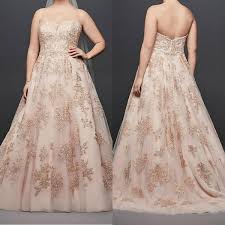 Discount Oleg Cassini Metallic Lace Plus Size Wedding Dresses Sweetheart Lace Appliqued Beads 2019 Princess Garden Wedding Dress Bridal Gowns Discount