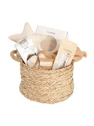 neutral baby gift basket the spotted