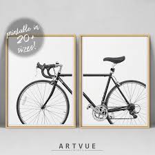 2 piece bike print bicycle wall art set
