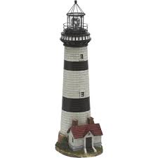 Our store carries an extensive selection of pond products and garden art to enhance any environment. Product Solar Lighthouse Lawn And Garden Decor Black White Horizontal Stripe 36in H