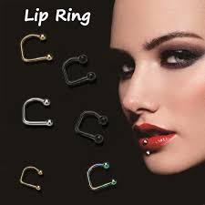 lippy loop lip piercing labret monroe