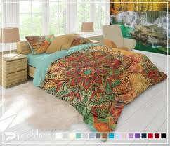 orange green vintage boho bedding