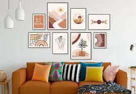Wall Art Set Of 8 Prints Abstract Boho