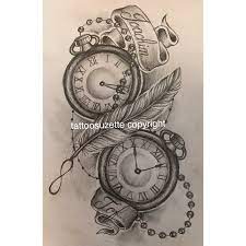 tatouage horloge plume | Feather tattoo design, Pocket watch tattoo design,  Watch tattoos