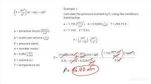 Van Der Waals Equation Chemistry