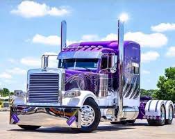 Custom Purple Freightliner Trucks