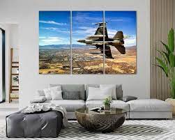 Fighter Print Canvas Military Aircraft