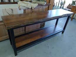 Industrial Live Edge Sofa Entry Table