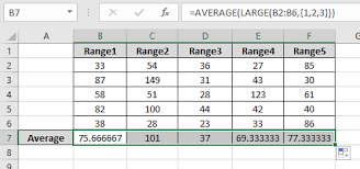 largest 3 values in microsoft excel 2010