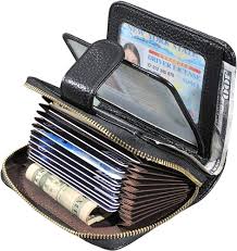 Slim credit card holder wallet, gift card display case, minimalist light thin card storage case rfid blocking for men & women, with 28 slots in black 4.5 out of 5 stars 3,741 $10.99 $ 10. Beurlike Women S Rfid Credit Card Holder Organizer Case Leather Security Wallet Black At Amazon Wome Leather Leather Credit Card Wallet Leather Clutch Wallet
