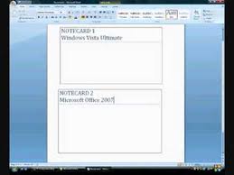 How To Make Notecards In Microsoft Word 2007 Youtube