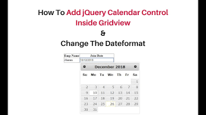 jquery calendar in gridview asp net c 4