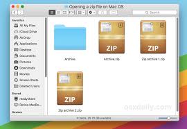 how to open zip files on mac os osxdaily